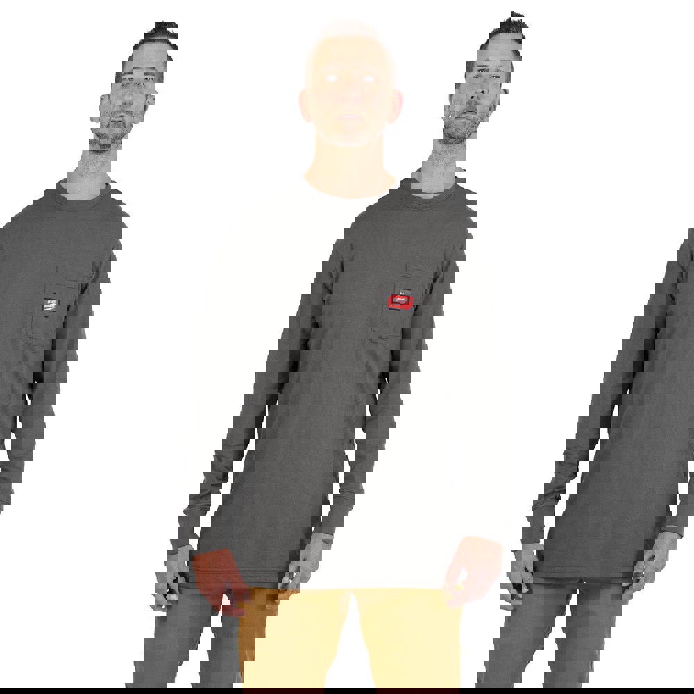 Shirts; Garment Style: Long Sleeve ; Garment Type: General Purpose ; Size: Large ; Color: Gray ; Material: Cotton; Polyester ; Chest Size (Inch): 42 to 44